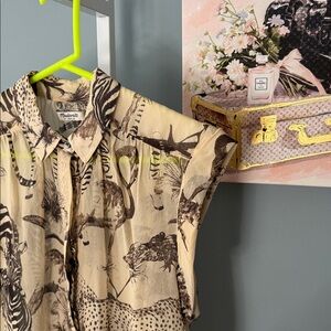 Madewell Animal print Silk Blouse